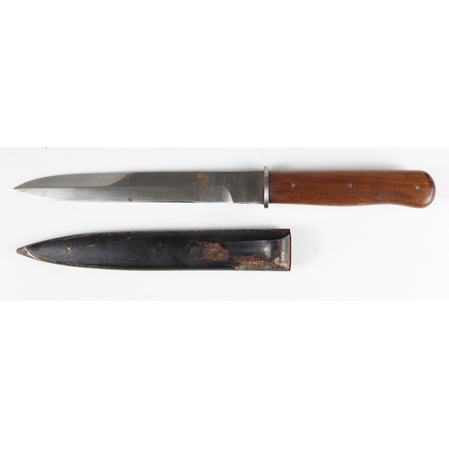 1195 - German WW2 Boot Fighting knife, some paint missing from scabbard