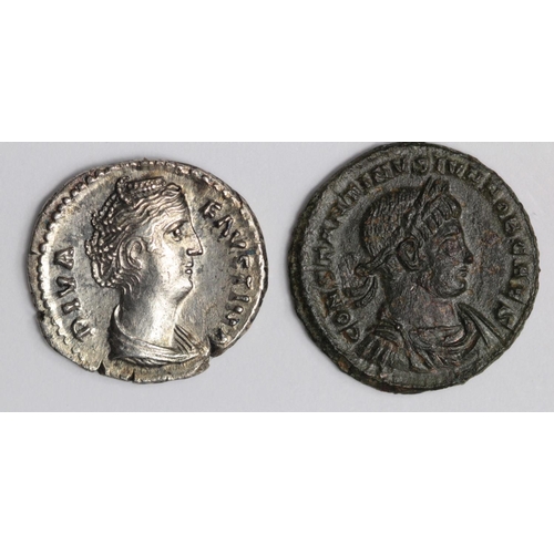 1402 - Diva Faustina, silver denarius, struck by Antoninus Pius, Rome Mint 147 A.D., reverse:- Juno, Sear 4... 