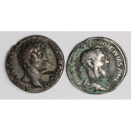 1445 - Pupienus silver denarius, Rome Mint 238 A.D., reverse:- Pax seated left, Sear 8526, sold 'as seen', ... 