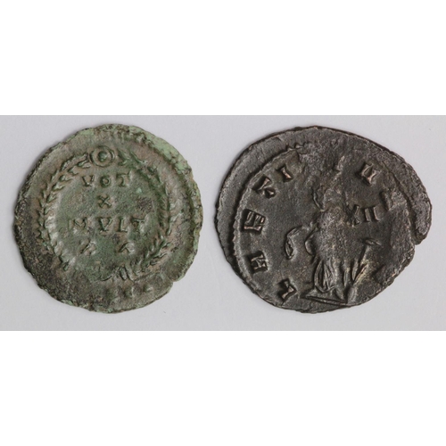 1446 - Quintillius, billon antoninianus, Rome Mint 270 A.D., reverse:- Laetitia standing left, holding rudd... 