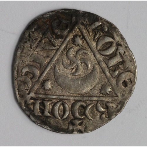 1535 - John as King, Irish silver penny, by Roderd at Dublin, Spink 6228, full, round, well centred, weak a... 