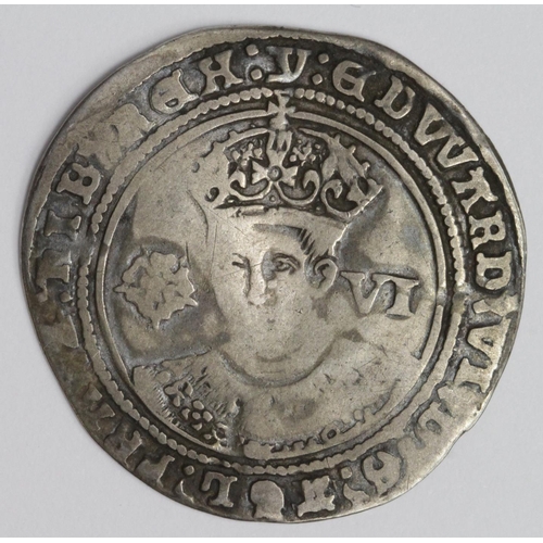 1543 - Edward VI silver sixpence, Fine Issue 1551-1553, mm. Y, Spink 2483, F/GF