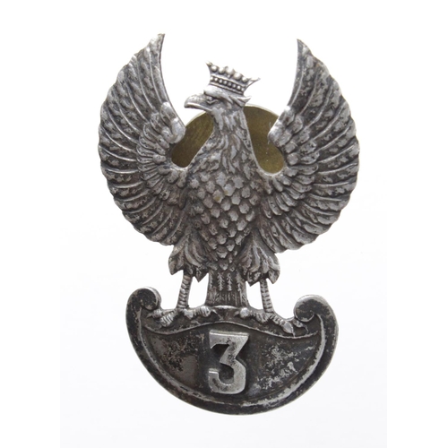 181 - Badge: 3rd Polish Infantry Regiment WW2 silver cap badge in excellent condition.