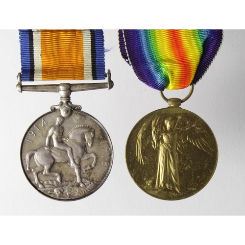 267 - BWM & Victory Medal to 11181 Pte F W Leigh E.Surrey Regt.  (2)