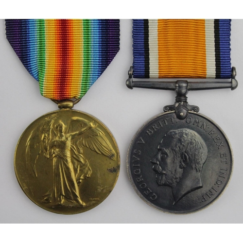 311 - BWM & Victory Medal to 69963 Sjt J S Minshull RA.  (2)