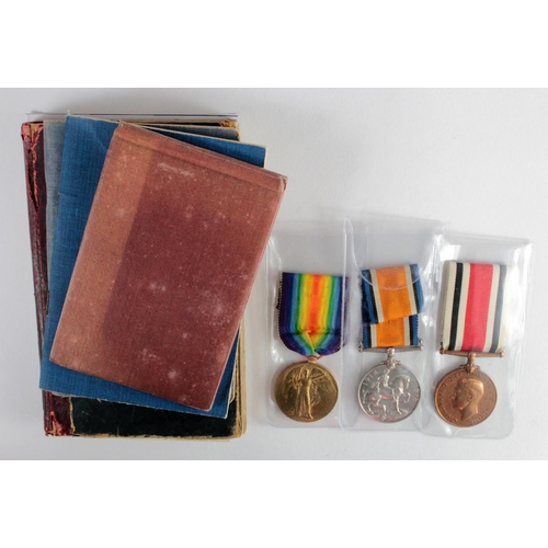 338 - BWM & Victory medals to S-43119 Pte J S Binning A&SH with GRVI Special Constabulary medal to John Bi... 