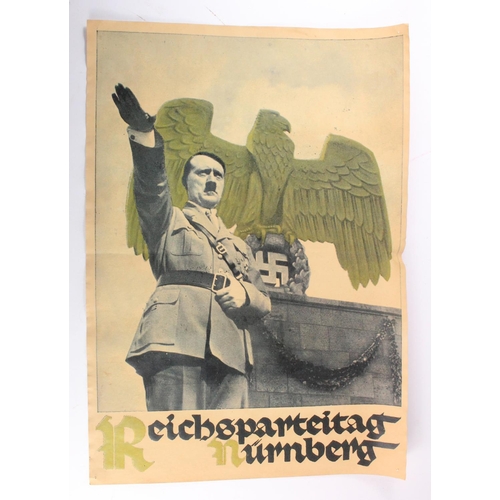 446 - German Adolf Hitler poster for Reichs Party day Nuremberg, about A3 size