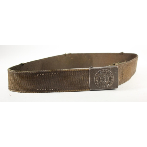 447 - German Afrika Korps D.A.K webbing belt and buckle dated 1940.