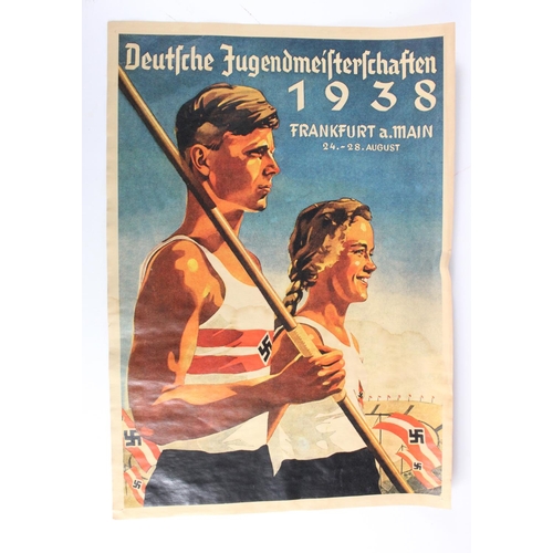 496 - German Hitler Youth poster 1938 get together at Frankfurt