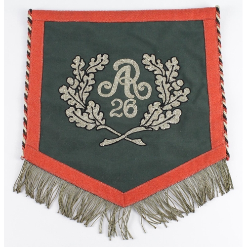 503 - German inter war Reichswehr period 1919-35 Standard of the 26th Artillery Regiment attractive piece ... 