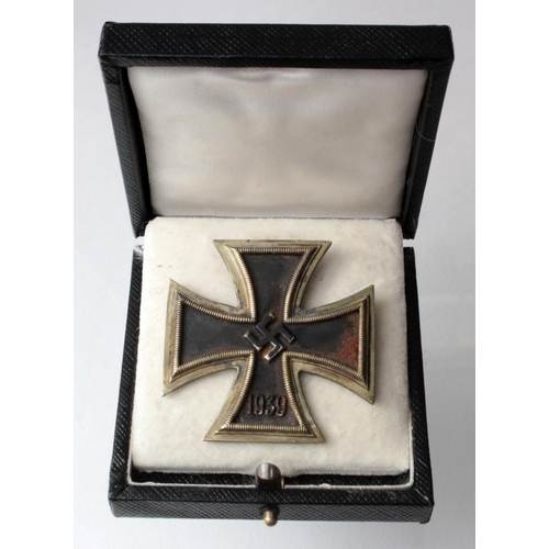 507 - German Iron Cross Ist class engraved on the back to a SS officer and dated 1944 in fitted case