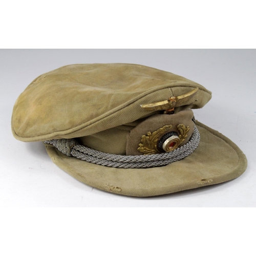 517 - German Kriegsmarine Mediterranean / Desert Officers peaked cap, service wear