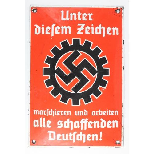 556 - German metal plaque for a Factory production, minor rusting