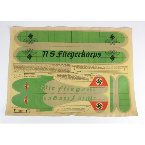 557 - German N S Fliegerkorps, an unusual cut out glider poster