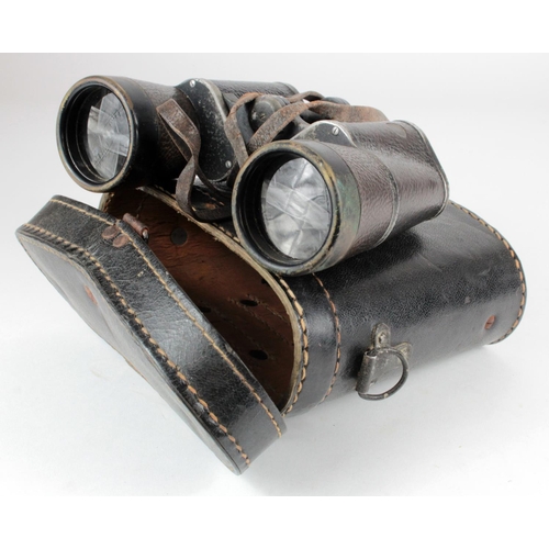 679 - German WW2 Army 7x50 Dienstglas binoculars in their correct 1941 dated black leather case