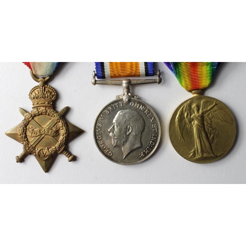 70 - 1915 Star Trio to 14 Pte E Barnett RAMC.   (3)