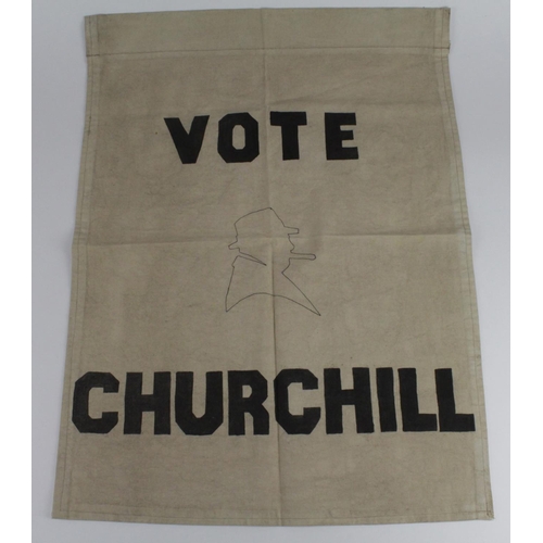 997 - Vote for Churchill Banner in Black and White banner measures 2ft 2