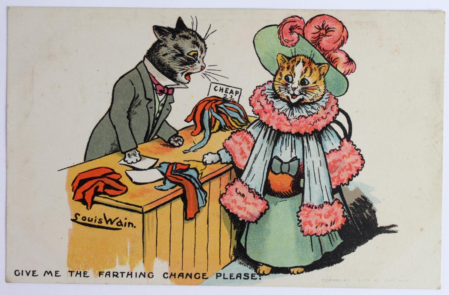 Sold at Auction: Postcard - Christmas Louis Wain Cat Artist signed