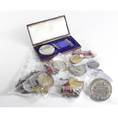 1450 - School Attendance Medals (20) 19th-20thC including a couple of hallmarked silver pieces such as a la... 