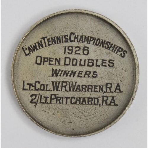 1453 - Scottish Command Lawn Tennis Championships 1926 Open Doubles, Winners, Lt Col W R Warren RA, 2.Lt Pr... 