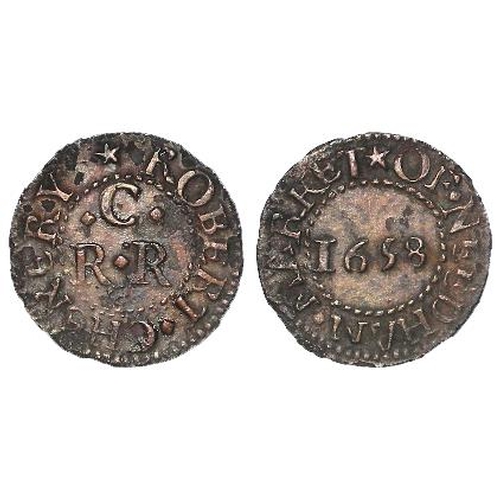 1459 - Suffolk 17th. century farthing token of Robert Henery of Needham Market, 1658, D.259, scarce, VF