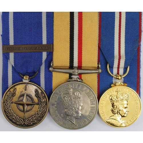 1610 - Group mounted as worn - NATO Medal with Former Yugoslavia clasp, Iraq Medal 2004 no clasp named (250... 