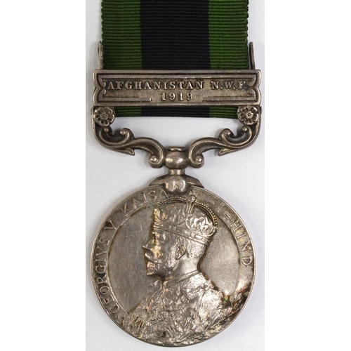 1615 - IGS GV with Afghanistan NWF 1919 clasp named to 128204 Gnr W H Hobbs RA. Served with H.Q.16 Bde. Liv... 