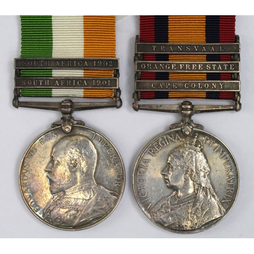 1642 - QSA with bars CC/OFS/Tr named (12048 Pte J White RAMC), and KSA with bars SA01/SA02 named (12048 Pte... 