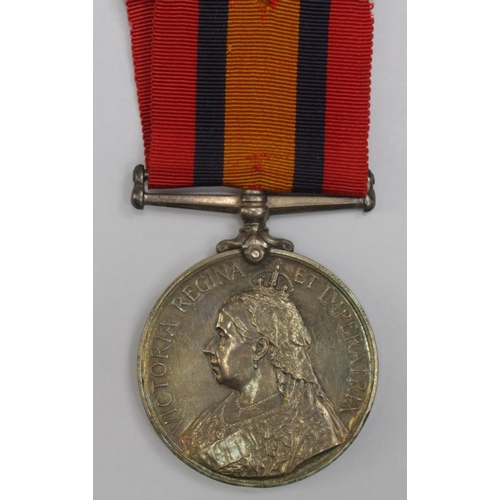 1643 - Queens Mediterranean Medal 1899 named to 1489 Pte T Carter RL: W Kent Regt. Served with 3rd Bn