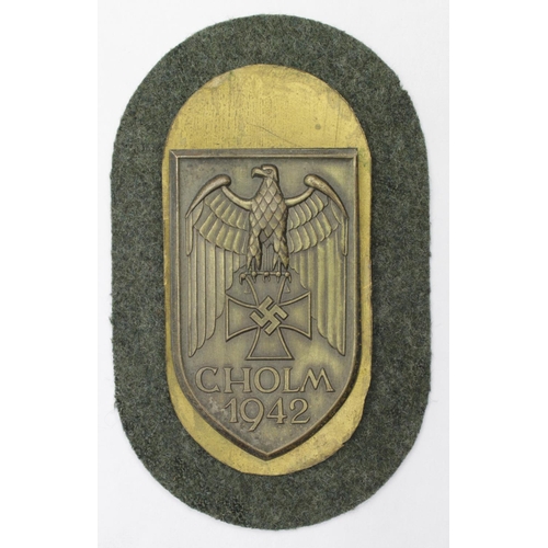 1698 - German Cholm arm shield 1942, no cloth but complete