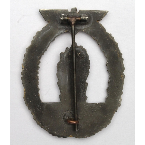 1753 - German Mine sweeper war badge, RK maker marked