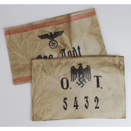 1780 - German Org. Todt workers armbands 2x different