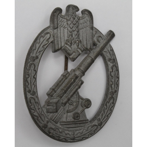 1820 - German style Nazi Army Flak Badge maker marked 'W.H.Wien'.