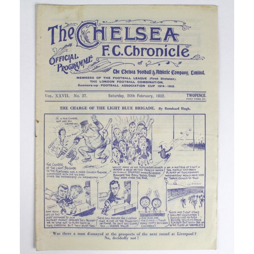 929 - Chelsea v Grimsby Town 20th Feb 1932