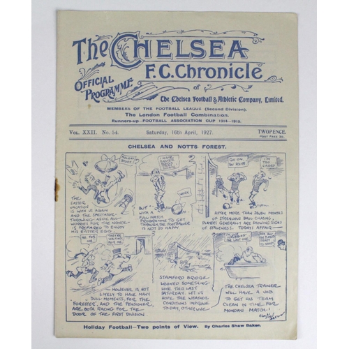 952 - Chelsea v Nottingham Forest 16th April 1927