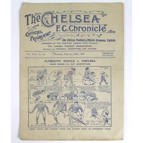 967 - Chelsea v Plymouth Argyle English Cup 3rd Rnd (Replay) 24th Feb 1921