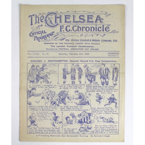 989 - Chelsea v Southampton 3rd Feb 1923