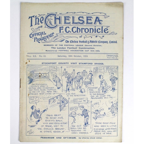 990 - Chelsea v Stockport County 18th Oct 1924