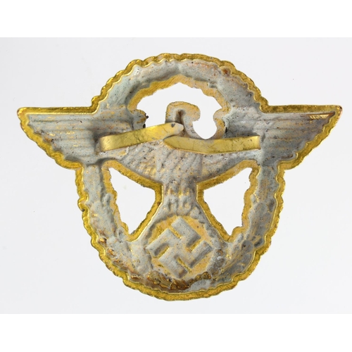 1028 - WW2 German Police Officers Visor Cap Badge