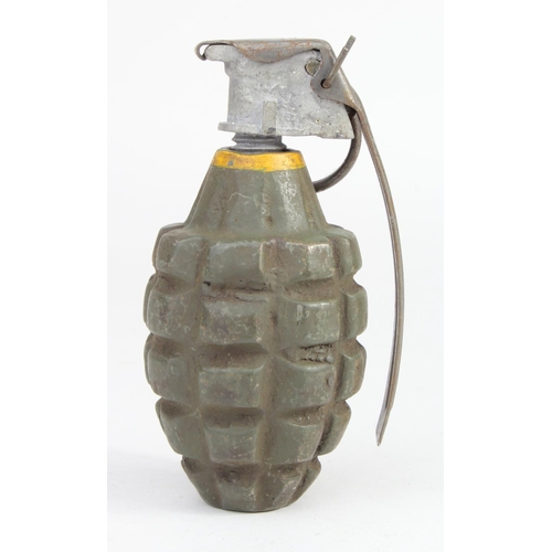 1043 - WW2 Inert US Pineapple Grenade with an Inert dummy fuze. Reserve £50. Ideal Paper weight.