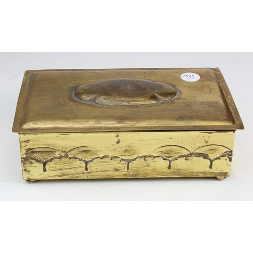 1079 - WW2 Waffen SS Junkerschule Engraved Brass Ornate Box.