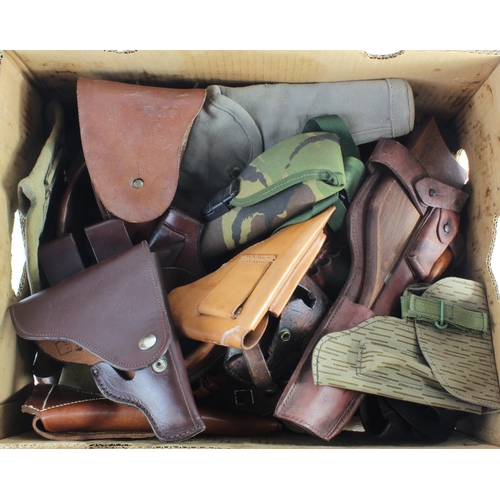 1116 - Box of various Holsters inc Webley Mk6 and Colt 45.  (Approx 40)  Buyer collects