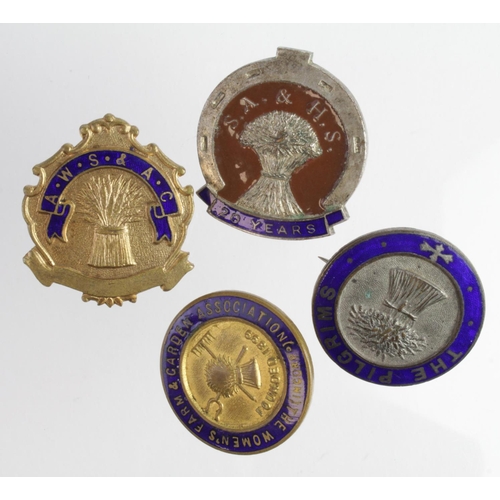 119 - Badges 4 x WW2  Home Front type badges comprising A.W.S. & A.C., S.A.& H.S., The Pilgrims & Women's ... 