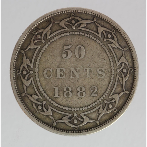 1234 - Canada, Newfoundland silver 50 Cents 1882H nF