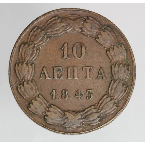 1269 - Greece copper 10 Lepta 1843 VF