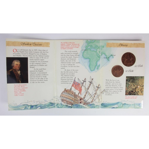 1283 - India: Royal Mint, East India Company 1808 Copper Cash (2 coins) Recovered from the wreck of the Adm... 