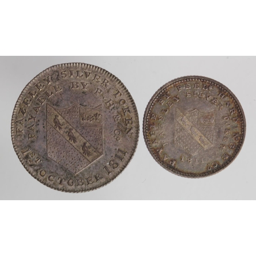 1812 - Tokens, 19thC (2): Fazeley, Peel Harding & Co silver Shilling 1811 'ONE SHILLg' in wreath, 'P. H & C... 