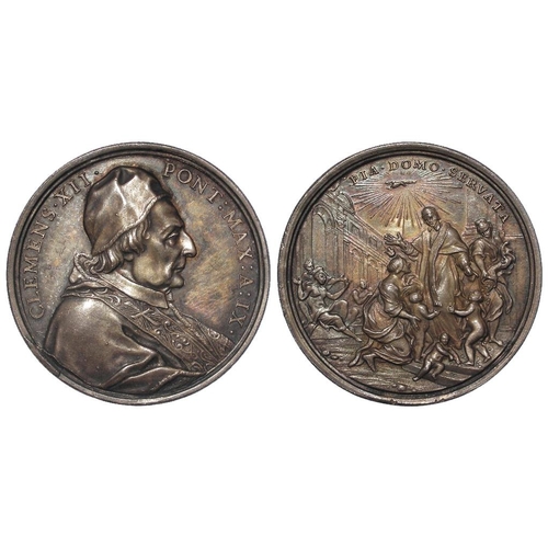 1827 - Vatican, Papal Medal, silver d.38.5mm: Pope Clement XII (1730-1740), Restoration of the Hospital of ... 