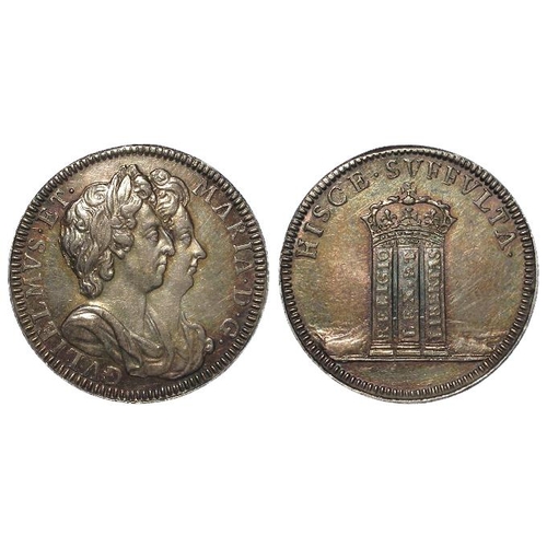 1831 - William and Mary, Pattern Farthing or silver medal, undated (1689). Eimer 318 toned GVF  (Ex St Jame... 