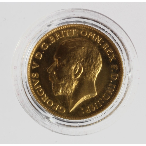 1914 - Half Sovereign 1911 Proof FDC in a hard plastic capsule